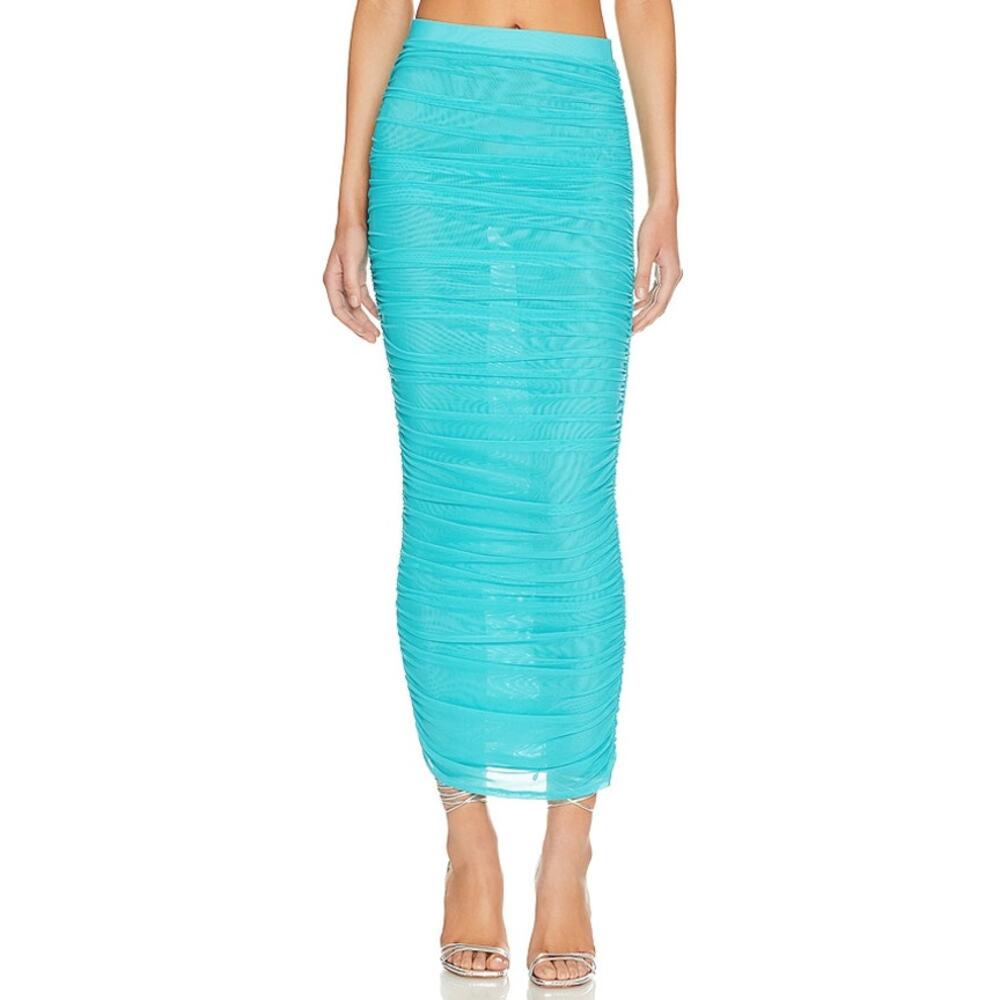Lovers And Friends 'Marine' Blue Semi Sheer Maxi Skirt Size XS